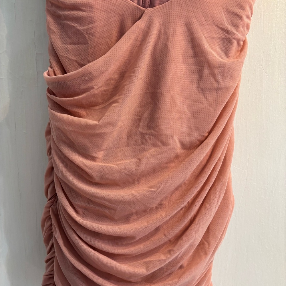 Haute Blush Pink Ruched Corset Bodycon Dress - Picture 6 of 8